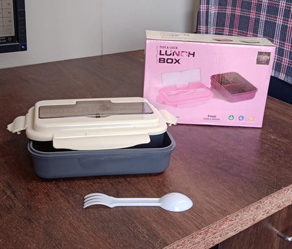 2809 Flex Lock Lunch Box – Portable Plastic & Wheat Straw Bento Container with 5 Compartments - Zidbik