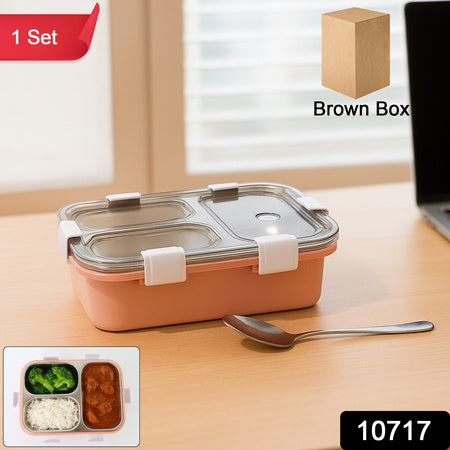 3-compartment Lunch Box - (1 Pc) - Zidbik