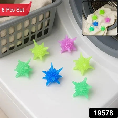 Washing Machine Laundry Reusable Soft Spiky Balls (6 Pc) - Zidbik