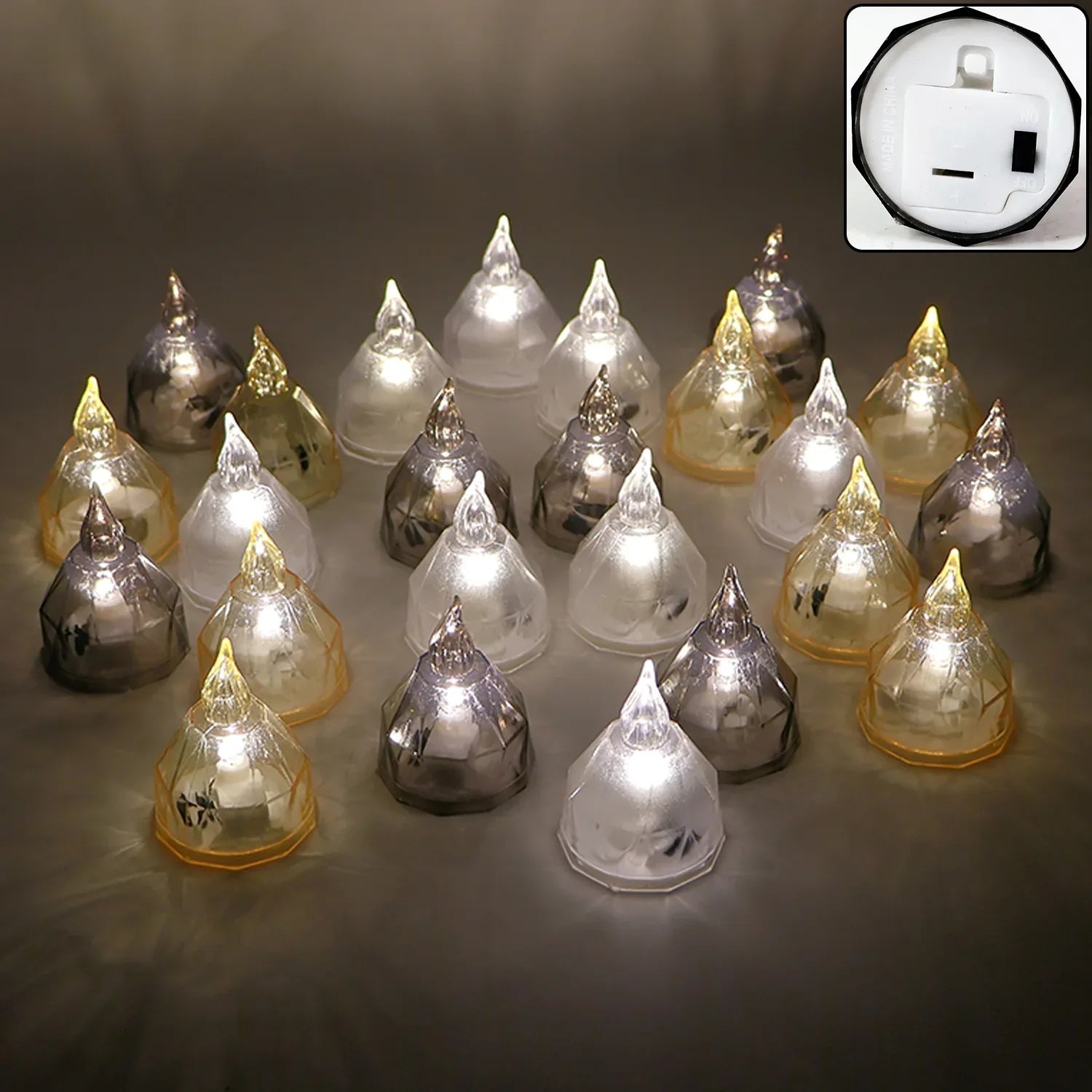 Premium 24 Piece Led Candle Lights Set Flameless Decorative Tealight Candles - Zidbik