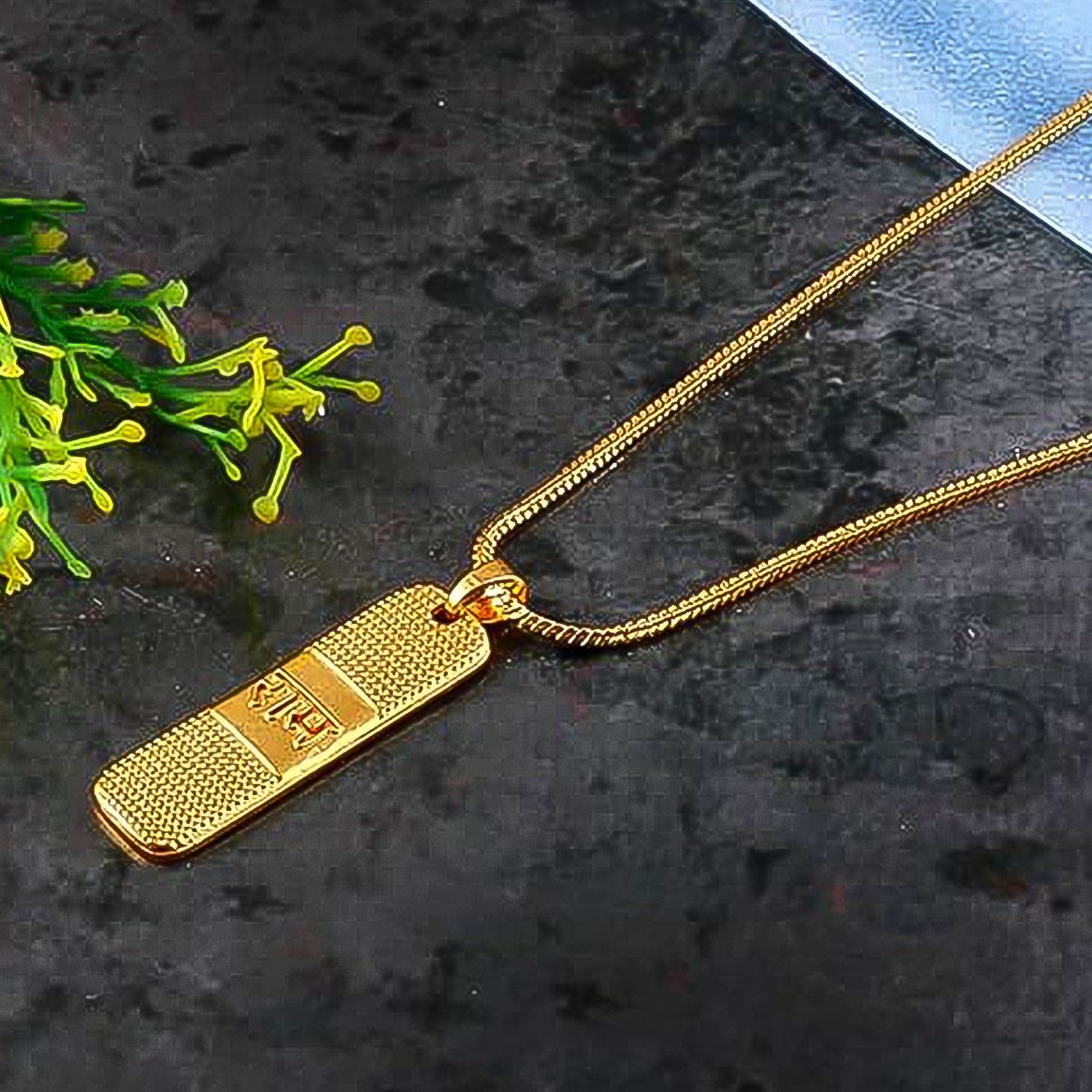 Golden Ram Naam Locket With Chain (1 Pc) - Zidbik