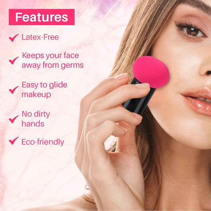 Professional Makeup Sponge Puff with Handle - Enhance Your Makeup Routine (1 Pc)