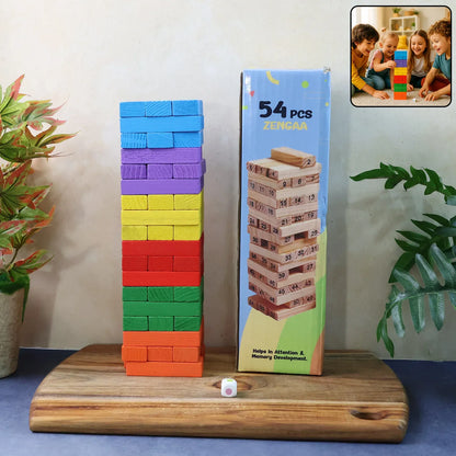 Wooden Stacking Tower Game - (54 Pc) - Zidbik