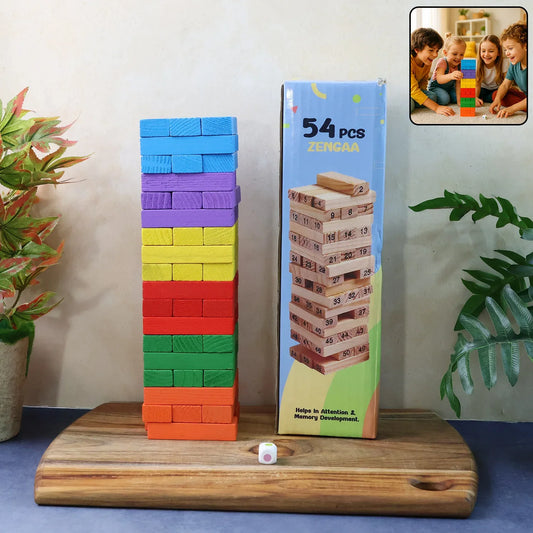 Wooden Stacking Tower Game - (54 Pc) - Zidbik