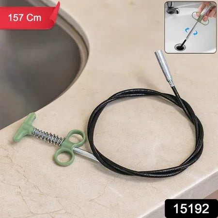 Flexible Spring Drain Cleaning Tool With Hand Grip (1 Pc 157 Cm) - Zidbik