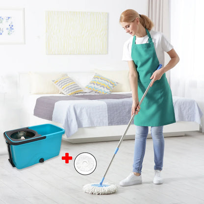 4027 Quick Spin Mop Plastic Spin Bucket Floor Cleaning Easy Wheels Big Bucket Floor Cleaning Mop With Bucket - Zidbik