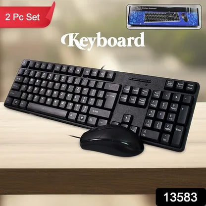 Wired Usb Keyboard 107 Keys Mouse Set (2 Pc Set) - Zidbik