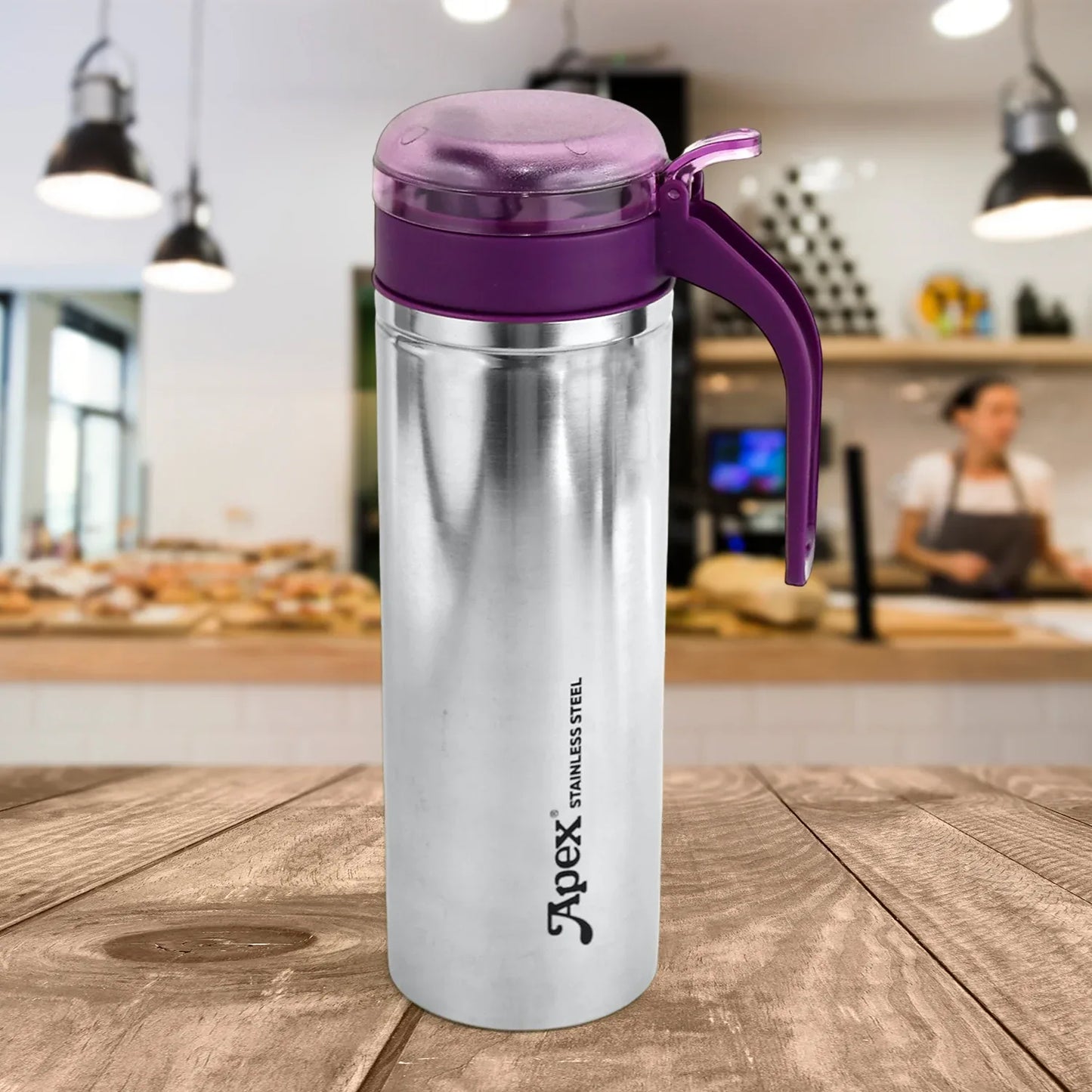 Apex 750ml Approx. Stainless Steel Oil Pourer (1 Pc) - Zidbik