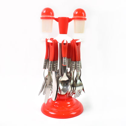 Luxury Cutlery Set For Dining Table Stainless Steel 26-piece Set With Stand (1 Set - Zidbik