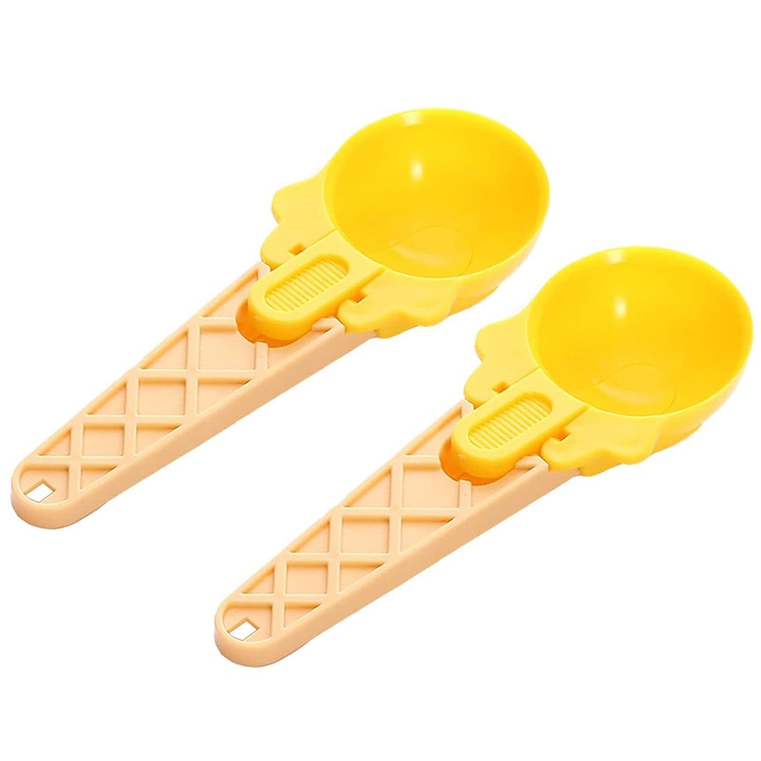 5509 Ice Cream Spoons 2pcs Plastic Water Melon Scoopers With Trigger Dipper And Adults For Summer Party Ice Cream Scoop Food Serving Spoon Kitchen Tools Ice Cream Digging Spoon Household Spoons Cupcake Spoons Aps Fruit Ball Player (2 Pc) - Zidbik