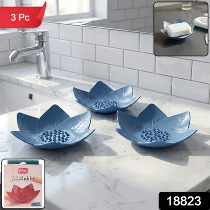 Supermom 3-piece Lotus Blossom Design Soap Holder Set - Zidbik