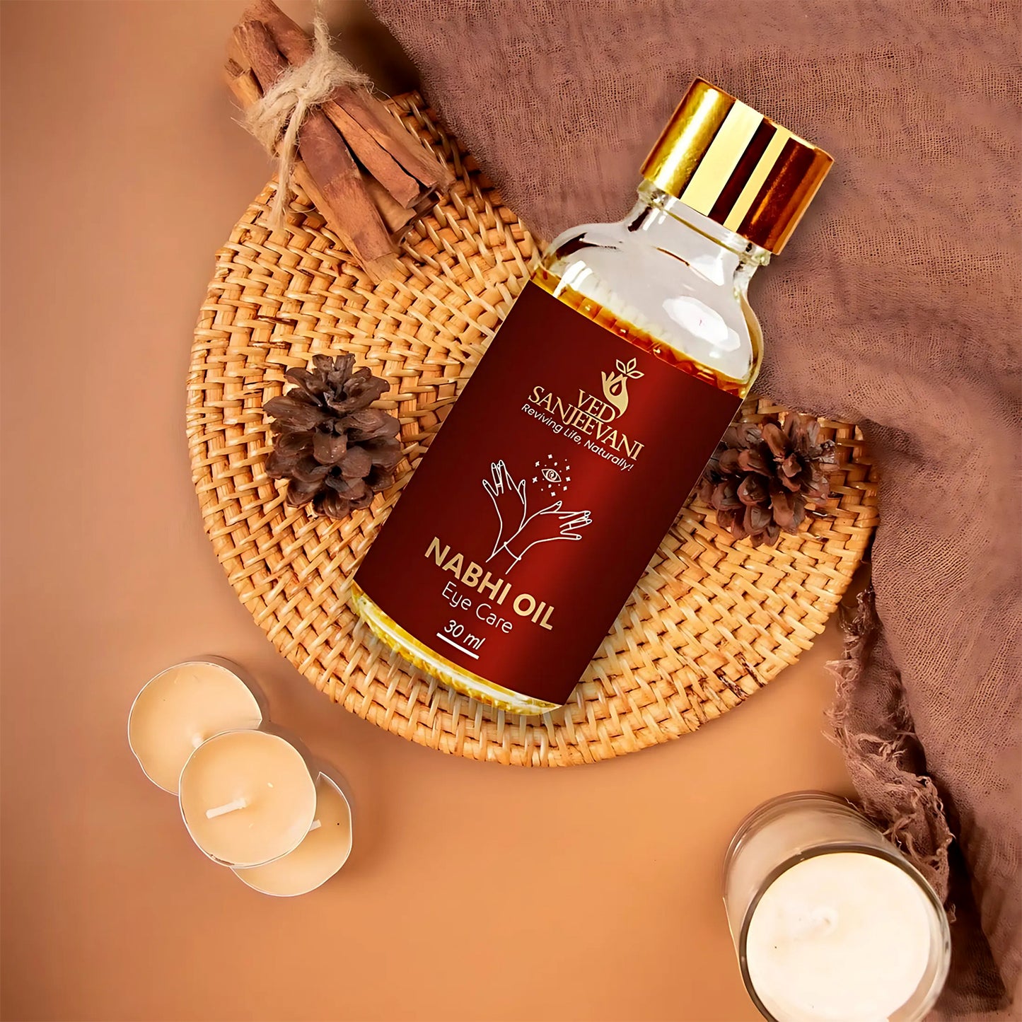 Ved Sanjeevani 100 Organic Ayurvedic Nabhi Oil For Eye Care (30ml  1 Pc) - Zidbik