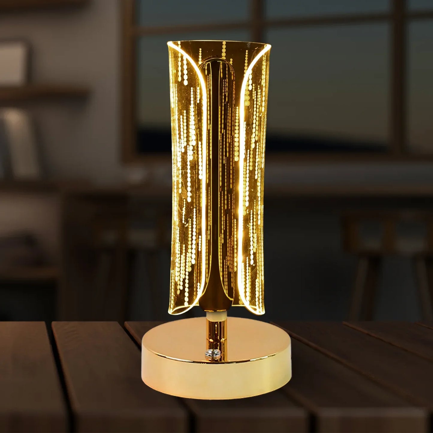 Luxury Tall Cylinder Shape Crystal Table Lamp (1 Pc) - Zidbik
