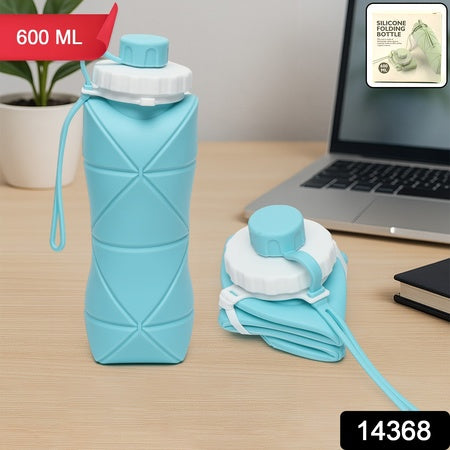600ml Collapsible Silicone Water Bottle For Travel Sports Gym  Office (1 Pc) - Zidbik