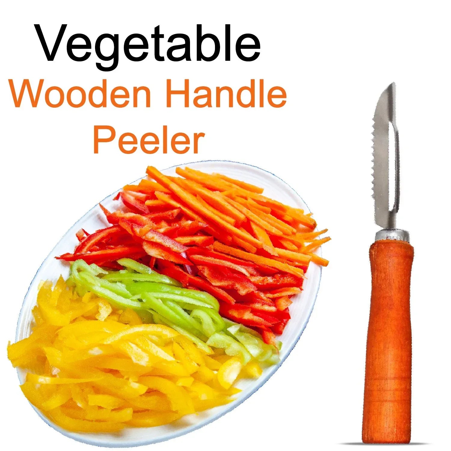 2455 Wooden Handle And Stainless Steel Vegetable Peeler - Zidbik