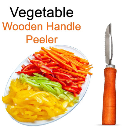 2455 Wooden Handle And Stainless Steel Vegetable Peeler - Zidbik
