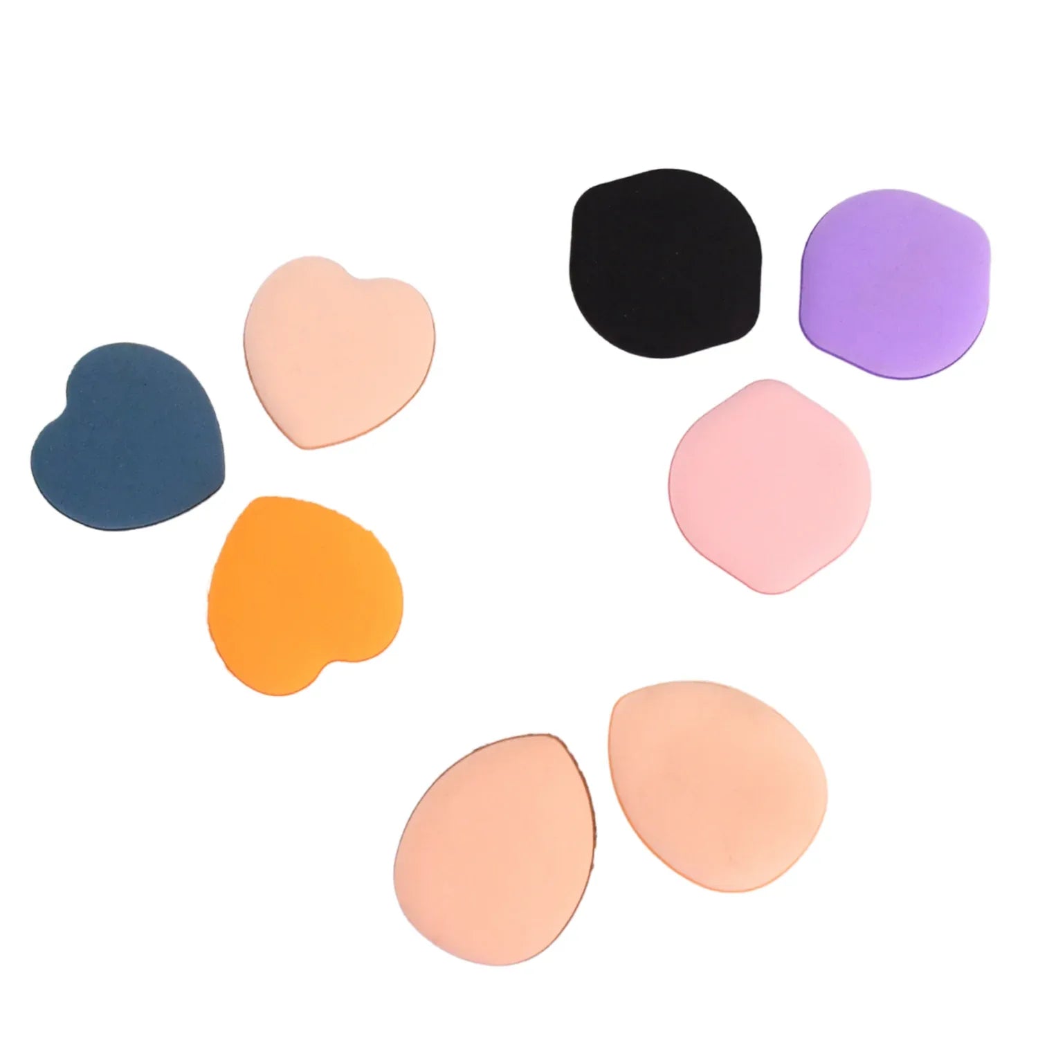 Mini Finger Makeup Powder Puff (Multicolour 8 Pcs Set) - Zidbik