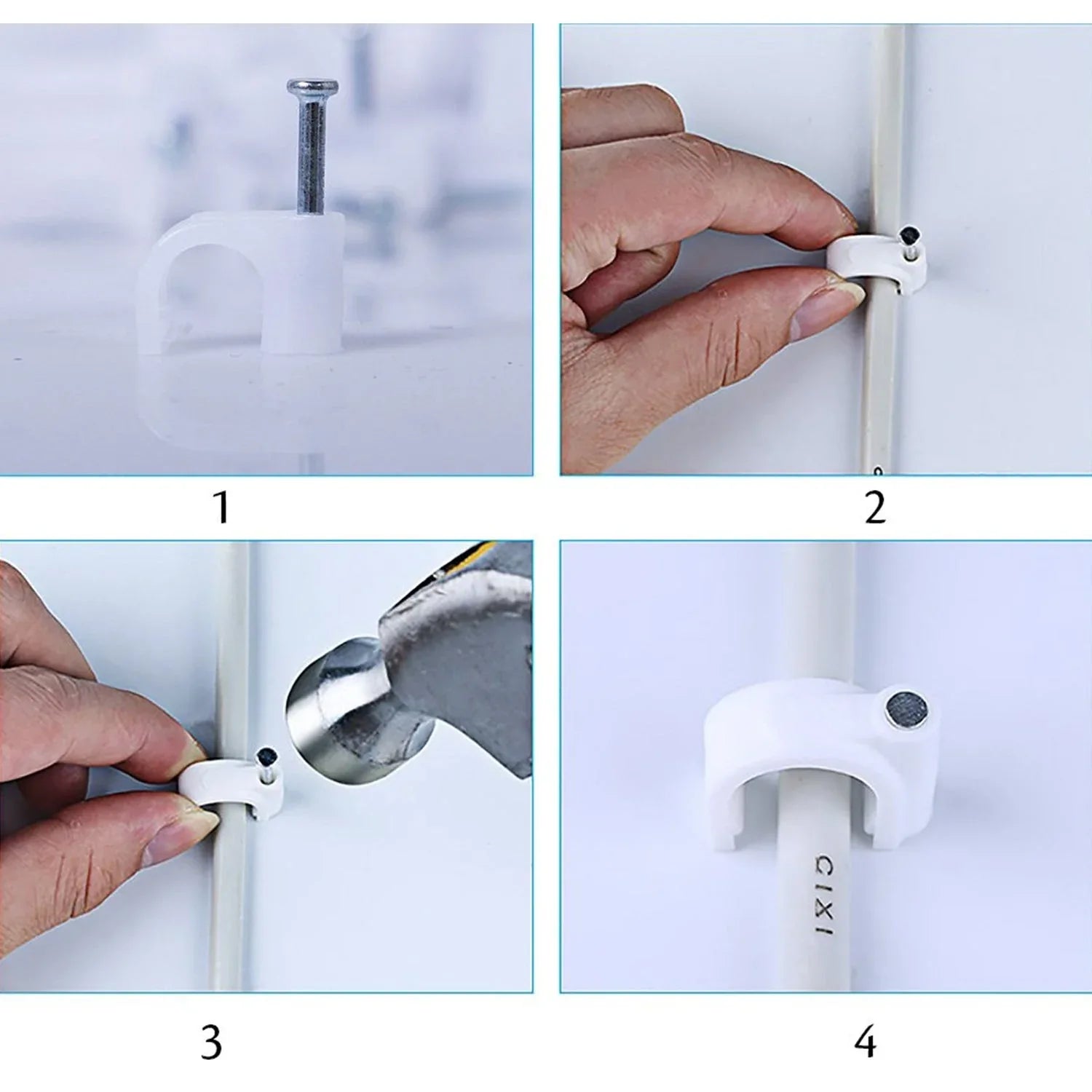 9020 100 Pc 6 Mm Cable Clip Used In All Kinds Of Wires To Make Them Stuck And Holded In Walls Etc. - Zidbik