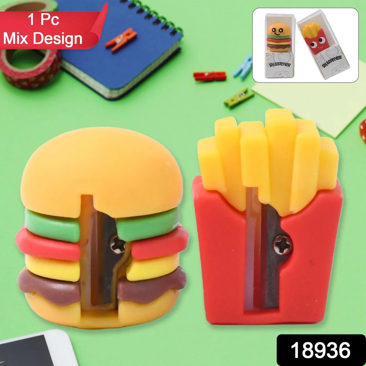 Mix Design Cartoon Shaped Sharpener (1 Pc) - Zidbik