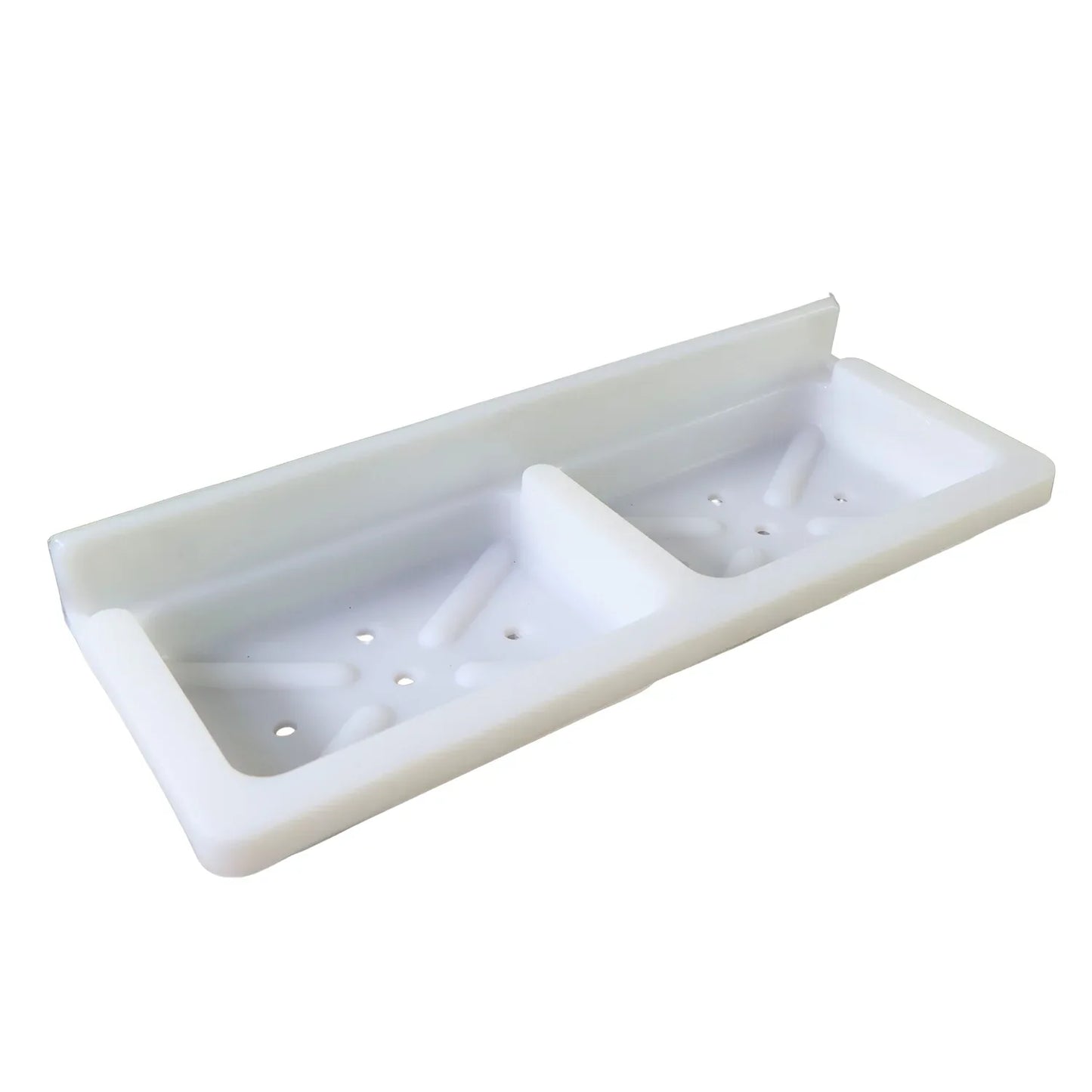 Wall Mounted Double Compartment Soap Sponge Holder (1 Pc) - Zidbik