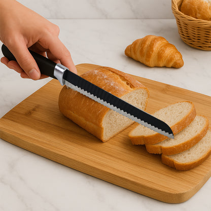 Premium 32 Cm Serrated Bread Knife With Ergonomic Handle - Zidbik
