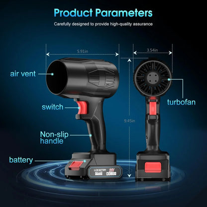 High-power Cordless Leaf Blower Fan With Rechargeable Battery (1 Pc) - Zidbik