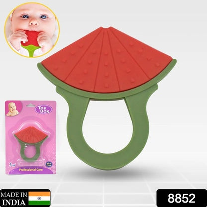 Baby Silicone Teether Fruit Teether For Toddlers100 Food Grade Silicone Teether Non-toxic  Latex Free Suitable For Kids Above 3 Months - Grapes Banana Watermelon (1 Pc ) - Zidbik