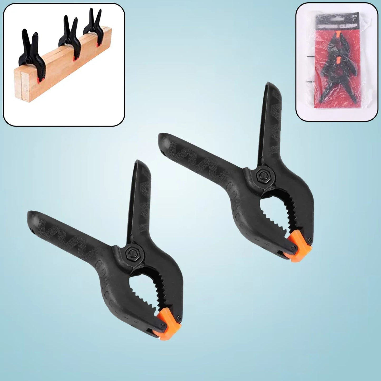 3 Inch Heavy Duty Clips Clamp Spring Clamps Clip Fixture (2 Pc Set) - Zidbik