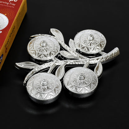 5283 Tree Shape 4 Compartment Mukhwas Dani Serving Tray For Home  Kitchen Use - Zidbik