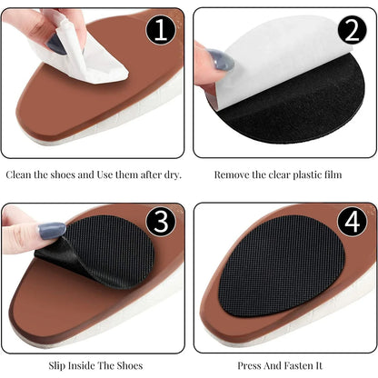 Non-slip Shoe Pads Rubber Shoe Sole Protector Pads Self-adhesive Shoe Grips Pads Stickers Non Skid For Ladies Shoes High Heels Boots (1pc) - Zidbik