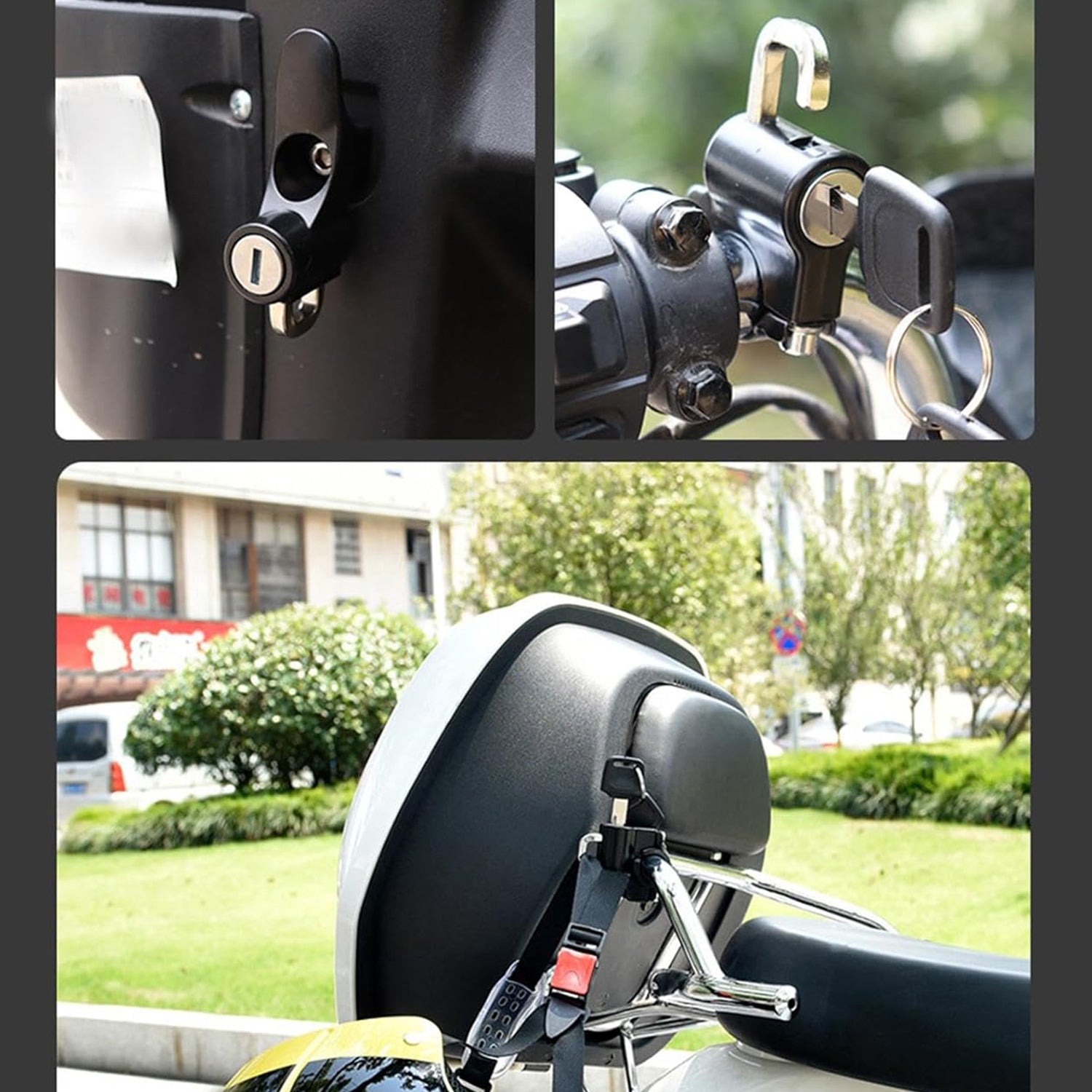 Heavy-duty Helmet Lock For Motorcycle - Zidbik