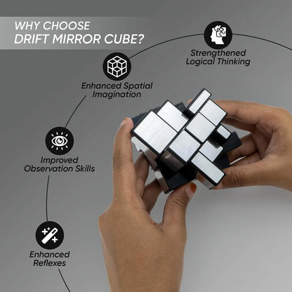 Mirror Cube 3x3 Puzzle Cube With Reflective Silver Surfaces - Zidbik