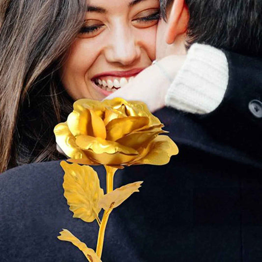 0606 Luxury Decorative Gold Plated Artificial Golden Rose With Premium Box - Zidbik