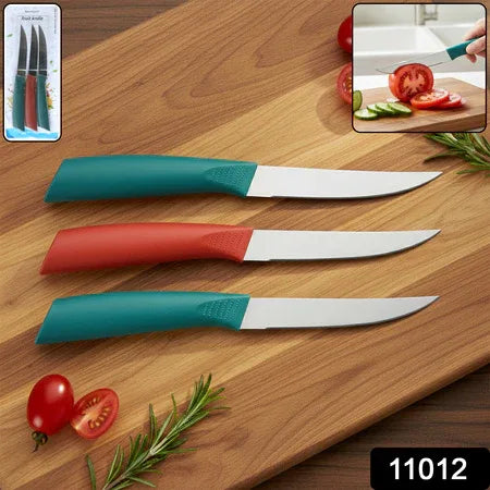 Multipurpose Stainless Steel Fruit Knife Set Of 3 - Zidbik