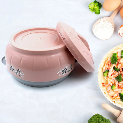 5788 High Quality Steel Casserole Box For Food Searving Inner Steel Insulated Casserole Hot Pot Flowers Printed Chapati Box For Roti Kitchen (Approx 4500 Ml) - Zidbik