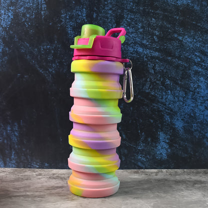 Colorful Collapsible Silicone Water Bottle (1 Pc) - Zidbik