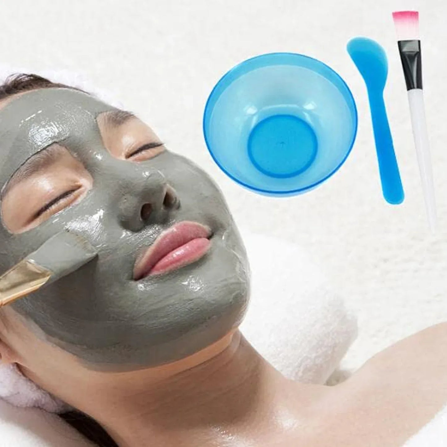1262 Facial Mask Bowl Set For Girls Use ( 6 Pcs Set ) - Zidbik