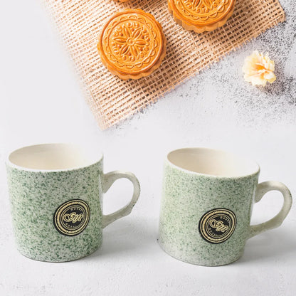 8227 Alpino Ceramic Tea Cups Set With Plastic Serving 2 Compartment Platter Milk Cup Mug Coffee Cup Tea Cup Bpa Free Food Grade Or Outdoor For Household Gift For Birthday (3 Pcs Set) - Zidbik