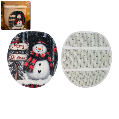 3 In 1 Christmas-themed Bathroom Mat - (1 Set) - Zidbik
