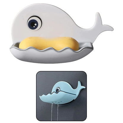 4747 Fish Shape Soap Dish Adhesive Waterproof Wall Mounted Bar Soap Dish Holder (Pack Of 2pc) - Zidbik