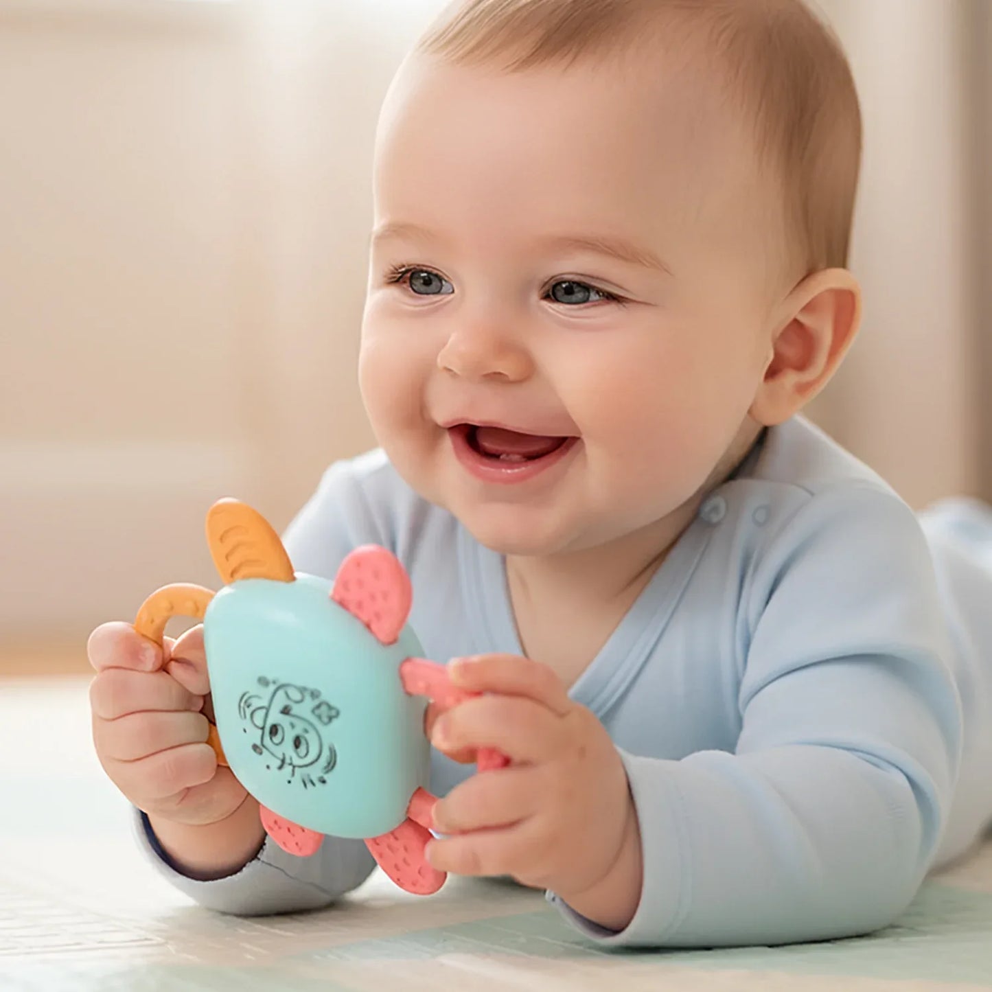 Play Cart Tiny Joys Rattle Toy Set 6-in-1 Baby Rattles - Zidbik