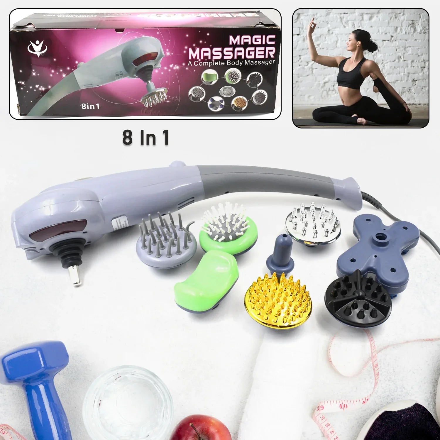 Electric 8 In 1 Full Body Massager Magic Massager (1 Set) - Zidbik