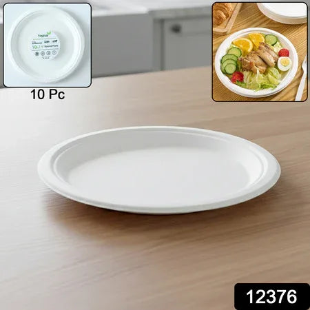 Vegnar Disposable Round Food Serving Plate (10 Pc) - Zidbik