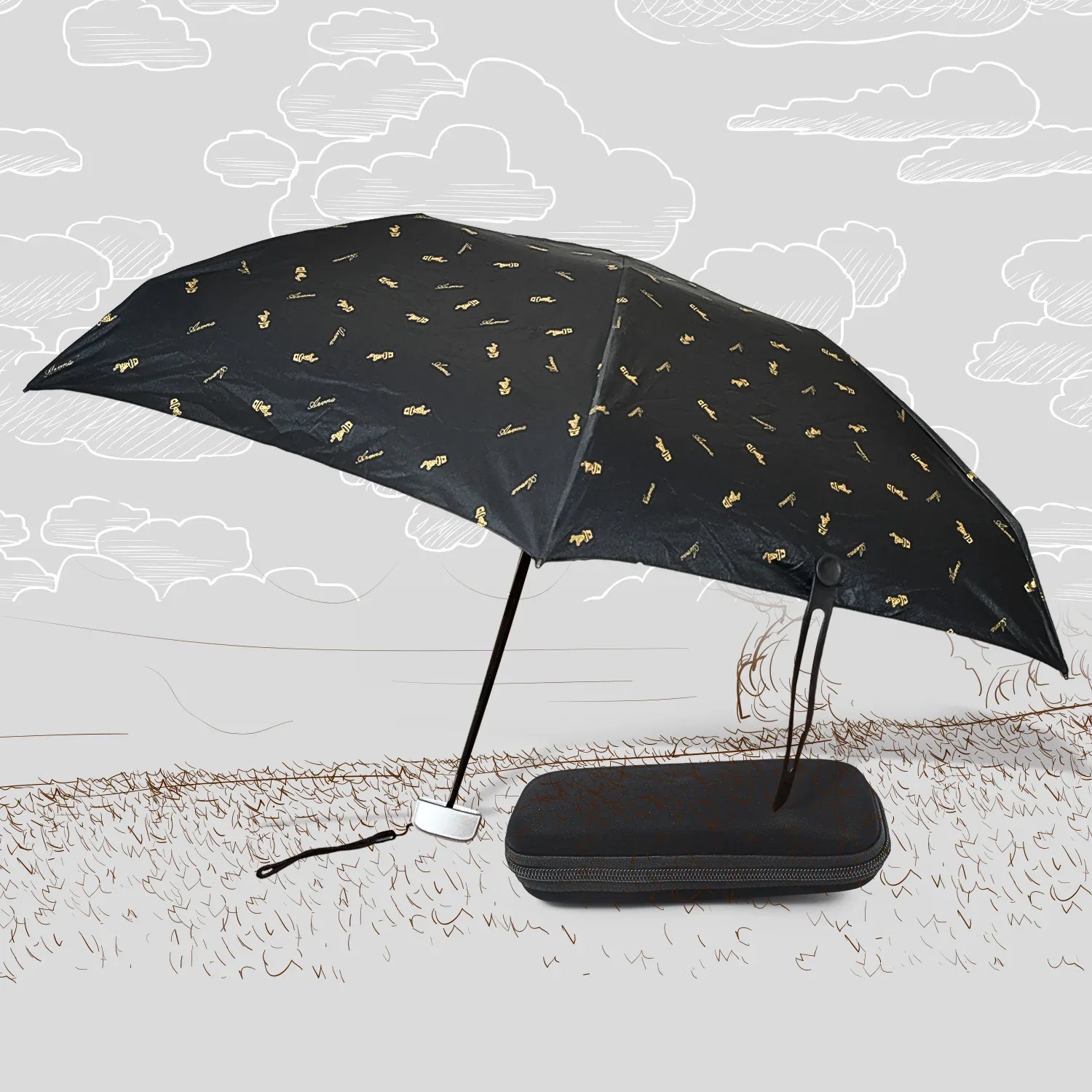 8562 3-fold Umbrella Summer Sun And Rain Protectionfoldable Cute Umbrella Uv Protection Rain Sun Umbrella Travel Accessories Umbrella For Children Girls And Boys (1 Pc With Zip Case) - Zidbik