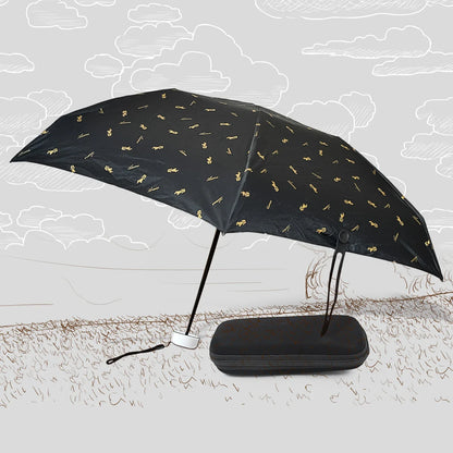 8562 3-fold Umbrella Summer Sun And Rain Protectionfoldable Cute Umbrella Uv Protection Rain Sun Umbrella Travel Accessories Umbrella For Children Girls And Boys (1 Pc With Zip Case) - Zidbik