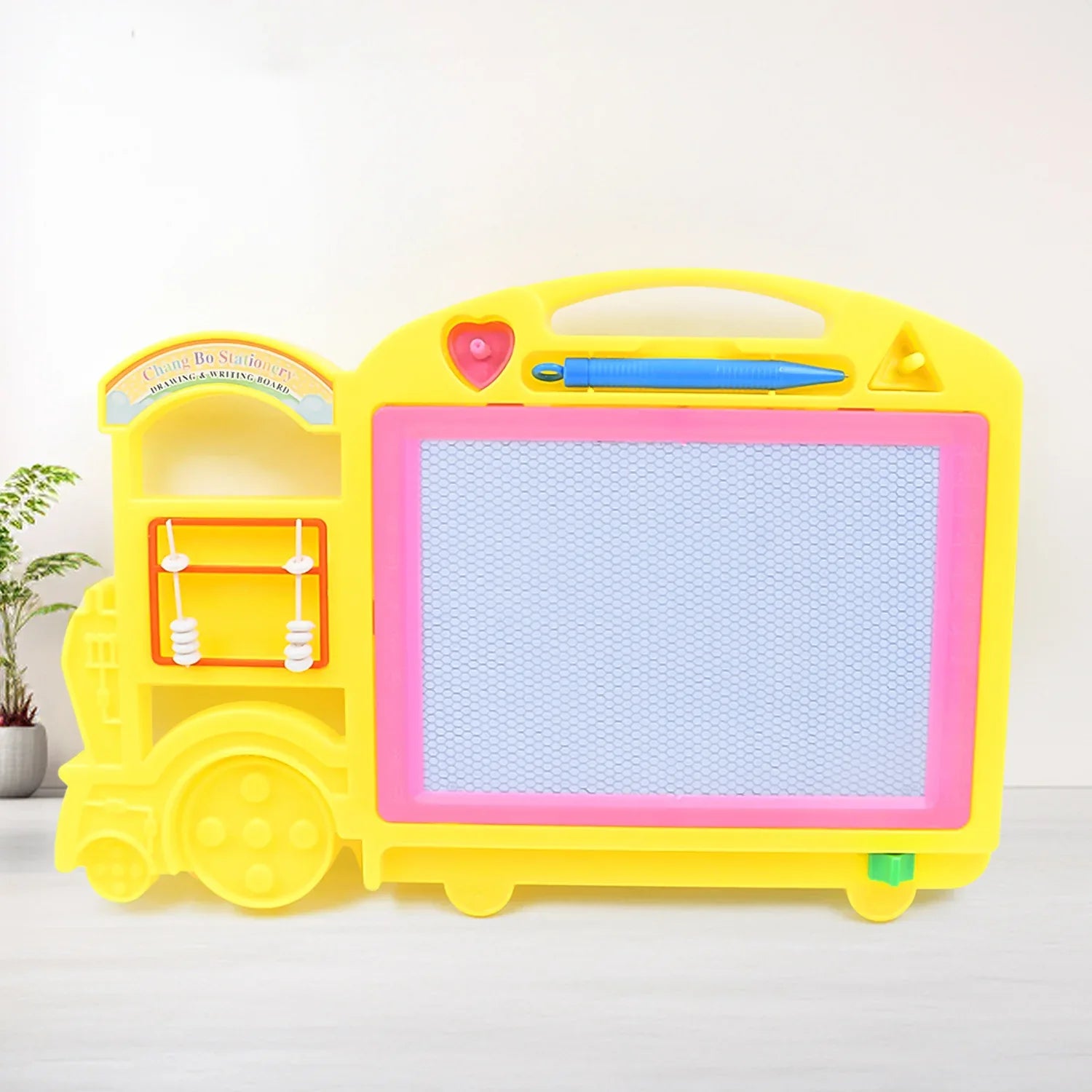 Bus Shape Drawing Writing Slate Board For Kids (1 Pc 32 21 Cm) - Zidbik