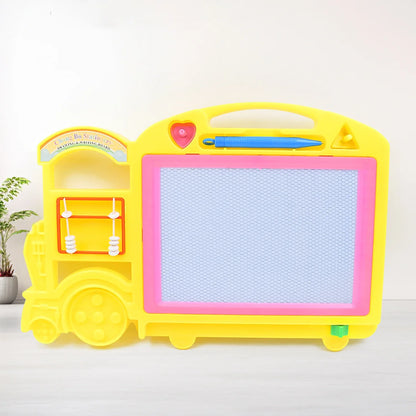 Bus Shape Drawing Writing Slate Board For Kids (1 Pc 32 21 Cm) - Zidbik
