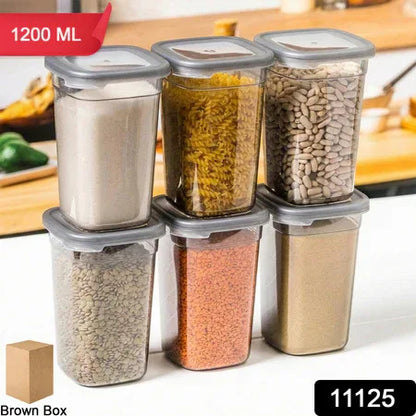 Plastic Multipurpose Kitchen Storage Fridge Container (1200 Ml 6 Pc) - Zidbik