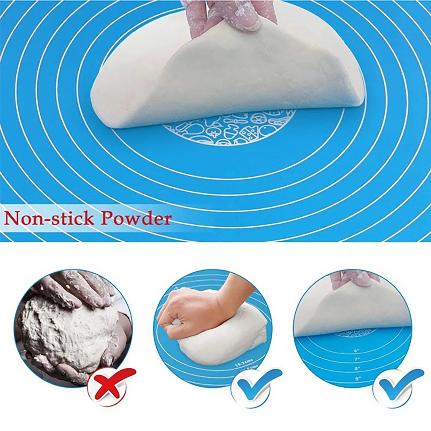 2535 Rolling Mat Silicone Baking Mat Fondant Mat Sheet Chapati - Zidbik