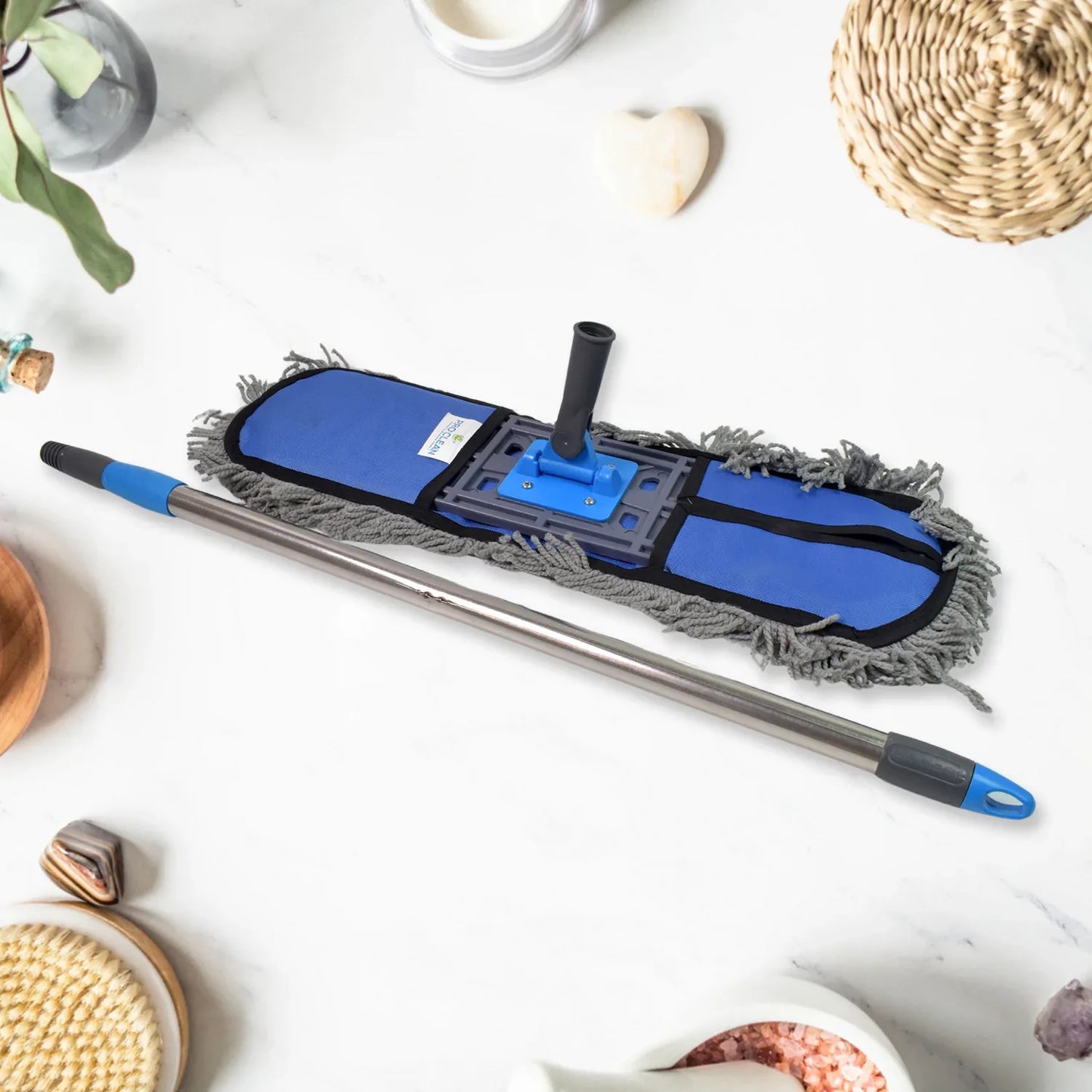 Wet And Dry Cotton Pad Floor Mop With Long Aluminium Handle (1 Pc Large) - Zidbik